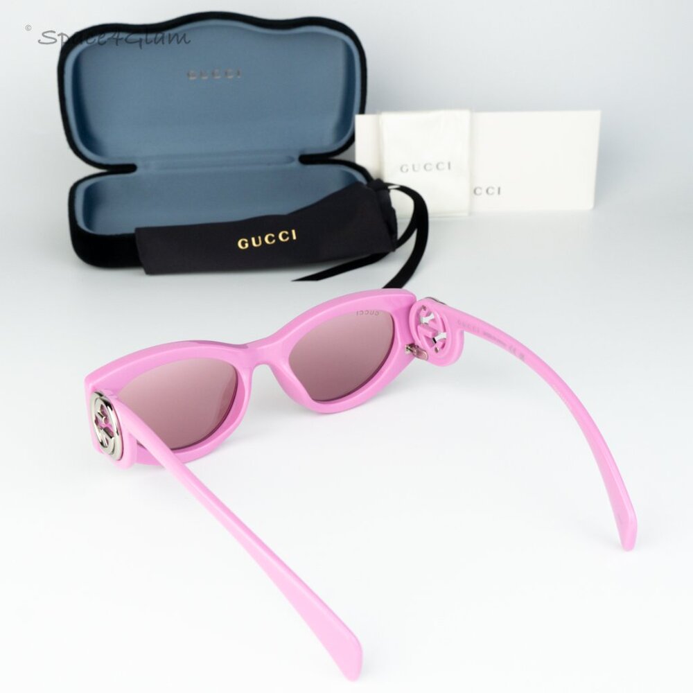 BRAND NEW Gucci GG1691S 003 Pink Mirror Women Oval Sunglasses GG 1691S - Picture 7 of 7